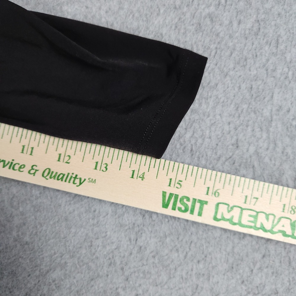 Calvin Klein Blouse Top Womens Medium Black Long Sleeve Round Neck High Low Slit - Picture 6 of 7